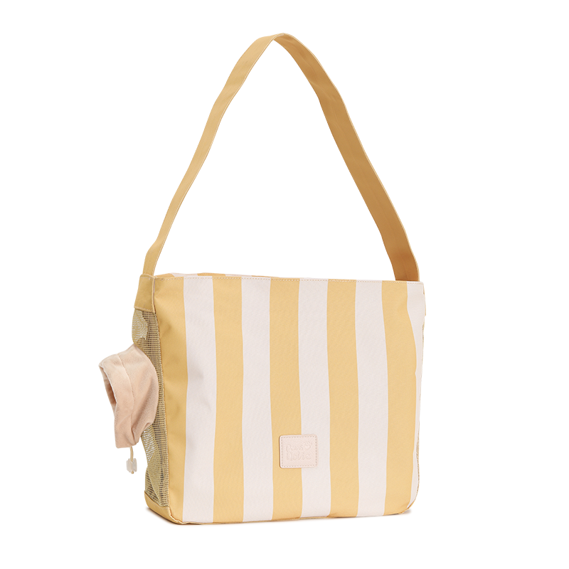 Lightweight striped  pet backpack-Striped Yellow