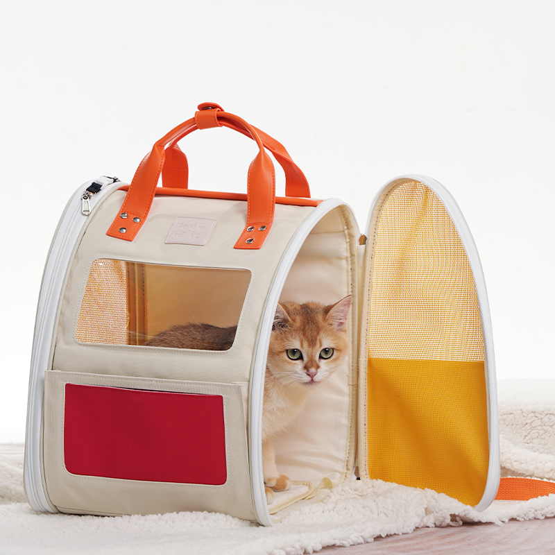 Cream puff Pet backpack-Cherry panna cotta