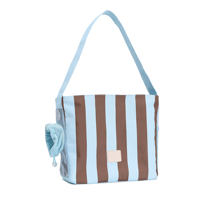 Lightweight striped  pet backpack-Striped Blue