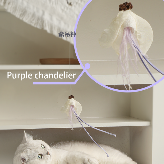 Springtime series retractable cat-teasing wand-Purple chandelier