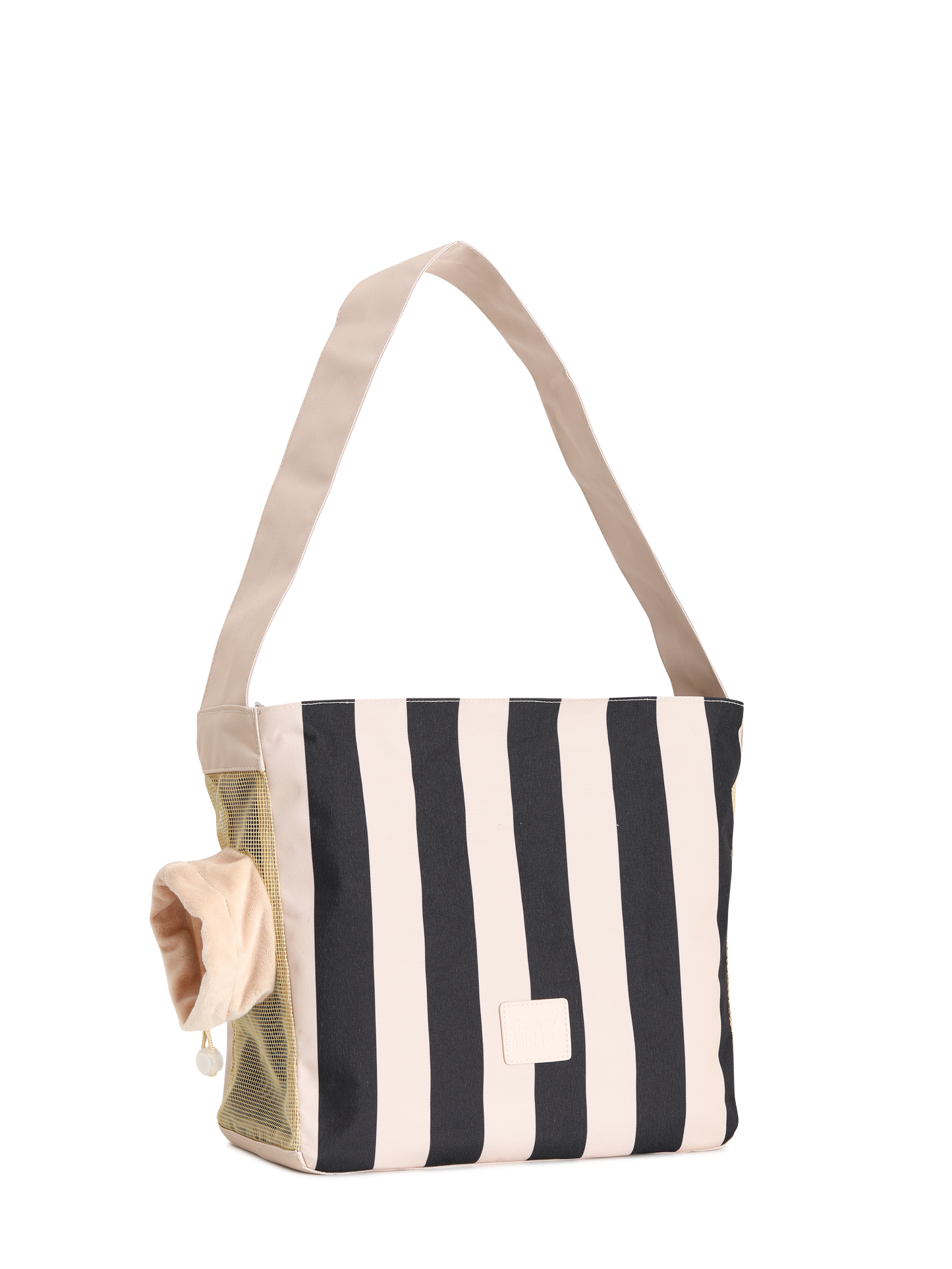 Lightweight striped  pet backpack-Striped Black