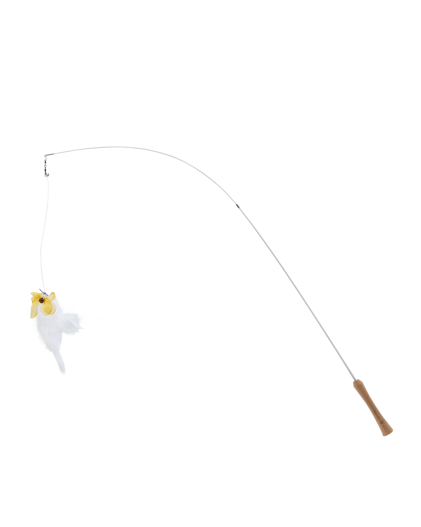 Springtime series retractable cat-teasing wand-Yellow feathered