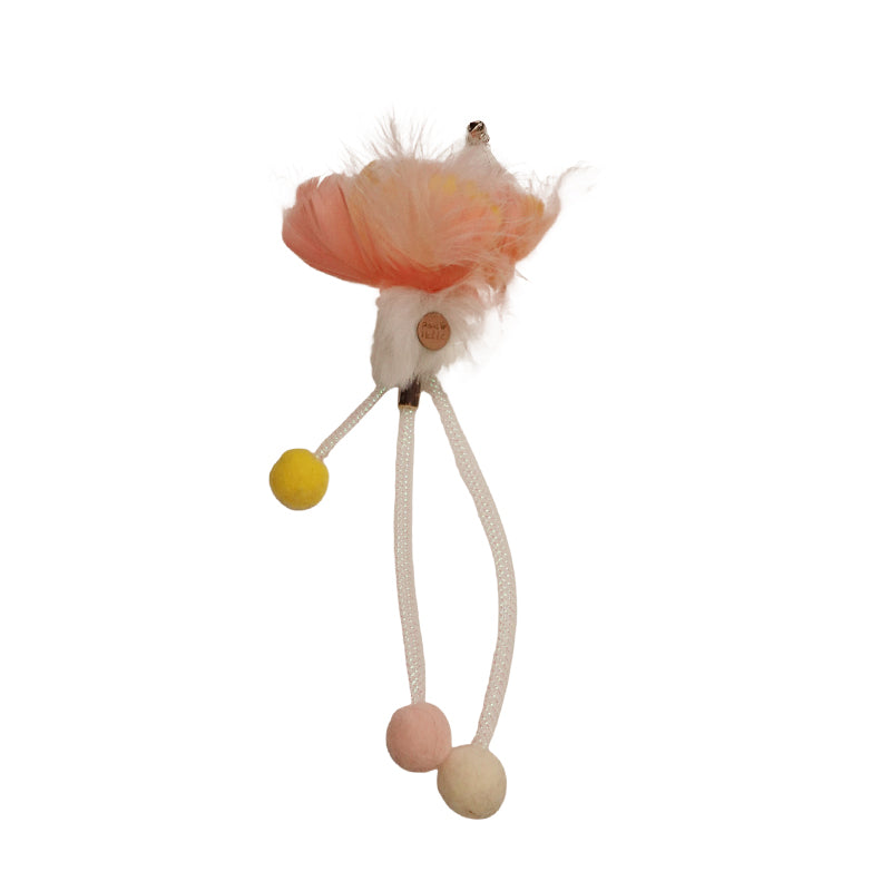 Flower series retractable cat-teasing wand-Pink peony